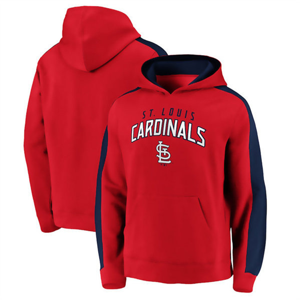 Men's St. Louis Cardinals Red Game Time Arch Pullover Hoodie - Click Image to Close